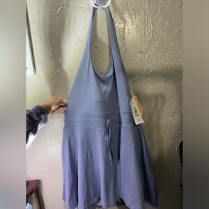 Blogilates Blue Game Set Match Halter Dress